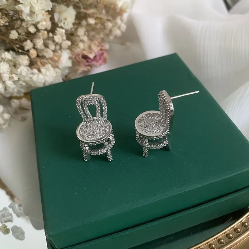 Chair Personality Hollow Out Earrings