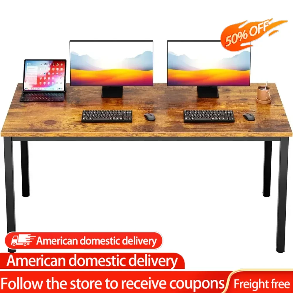 Computer Desk Home Office Table Writing Desk Study Table Gaming Desk Worstation (63 Inch Retro) Freight Free Reading Desks Gamer