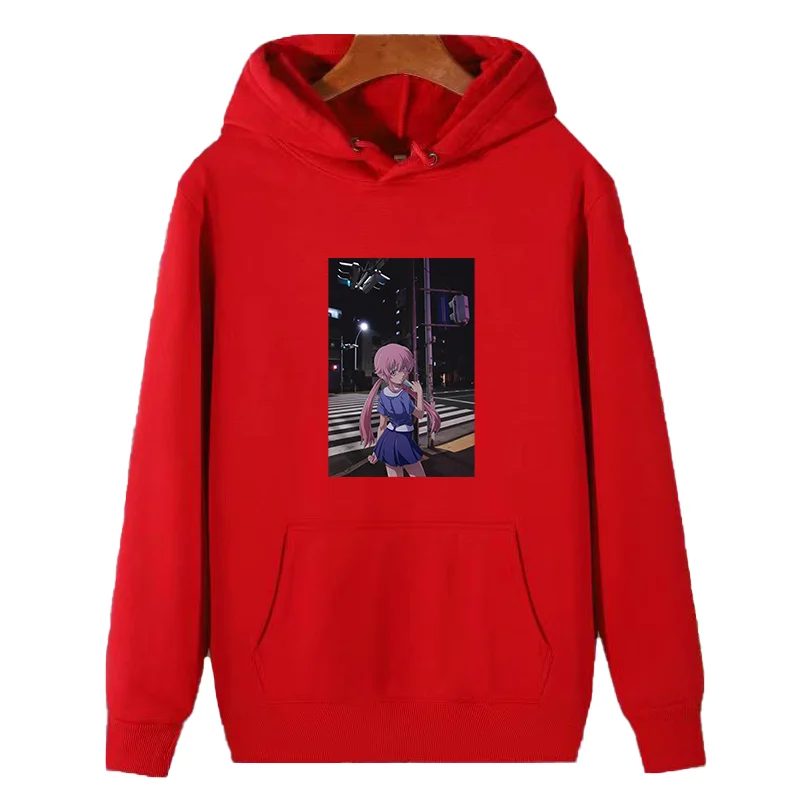 

Boy Mirai Nikki Gasai Yuno Future Diary Funny fashion graphic thick sweater hoodie Hooded sweatshirts winter fleece hoodie