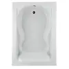 White Acrylic Freestanding Tub with Molded Armrests and Dual Accessory Deck 72" x 42" Dimensions 2