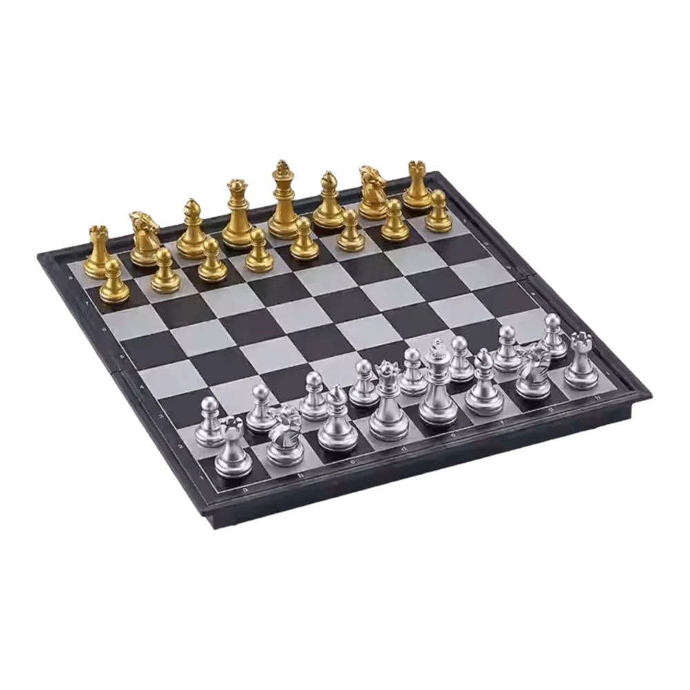 Portable 12.5inch Chessboard Magnetic Chess Set Folding Magnet Travel Board Game Set Portable Plastic International Chess Kid 7