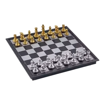 Portable 12.5inch Chessboard Magnetic Chess Set Folding Magnet Travel Board Game Set Portable Plastic International Chess Kid 7