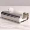 Modern Art Curved Acrylic Tissue Box, Stainless Steel Tissue Box, Table Center Napkin Holder, Living Room Tissue Storage Box 3