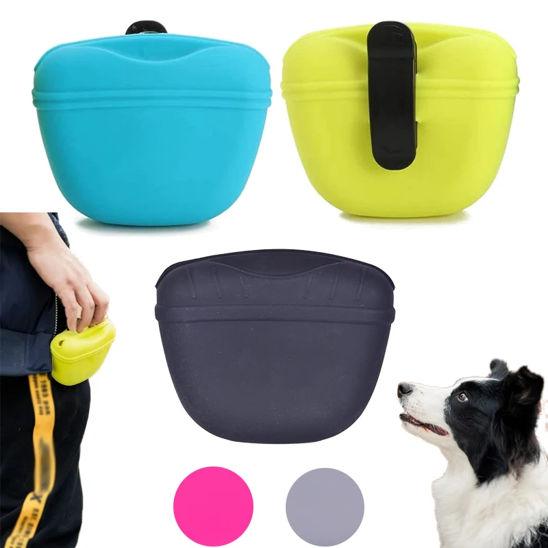 Silicone Dogs Treat Pouch Pet Training Waist Bag Dog Walking Bag Obedience Agility Outdoor Feed Storage Food Reward Waist Bags
