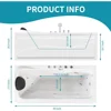 Acrylic Whirlpool Bathtub Rectangular Spray Soaking Bathtub Hydraulic Massage Therapy, Faucet and Chromotherapy Nozzle 5