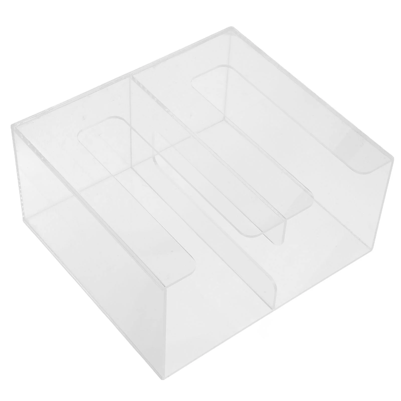 Transparent Two Slot Paper Cup Holder Disposable Cup Dispenser Desktop ganizer Coffee Shop Rack Storage Tumbler