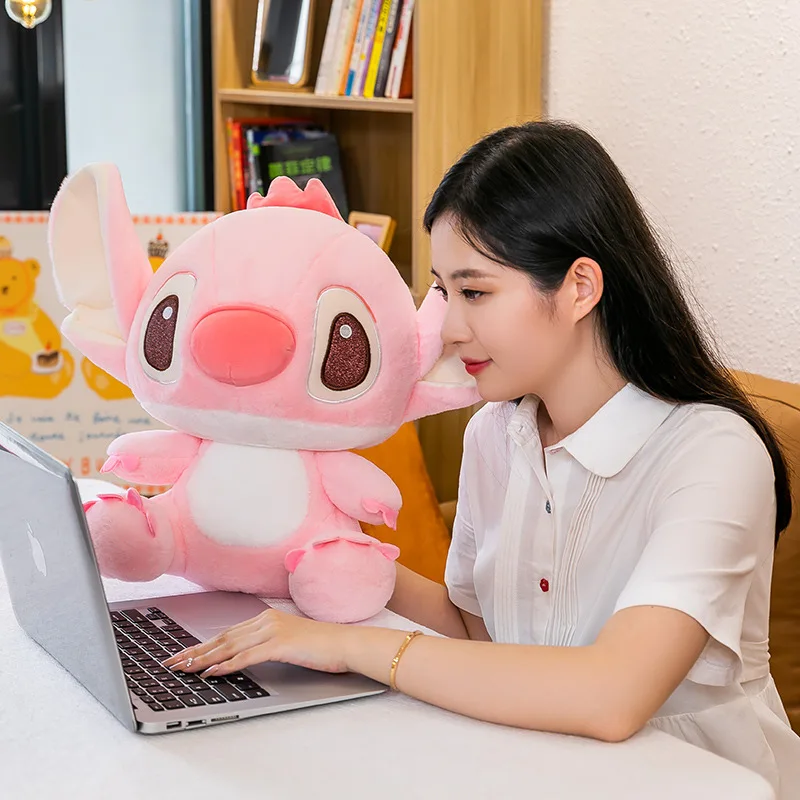 Disney Big Size Hold Duck Stitch Plush Toy Cute Stitch Holding Duck Dolls Rabbit Embrace Love Doll Pillow Xmas Gifts