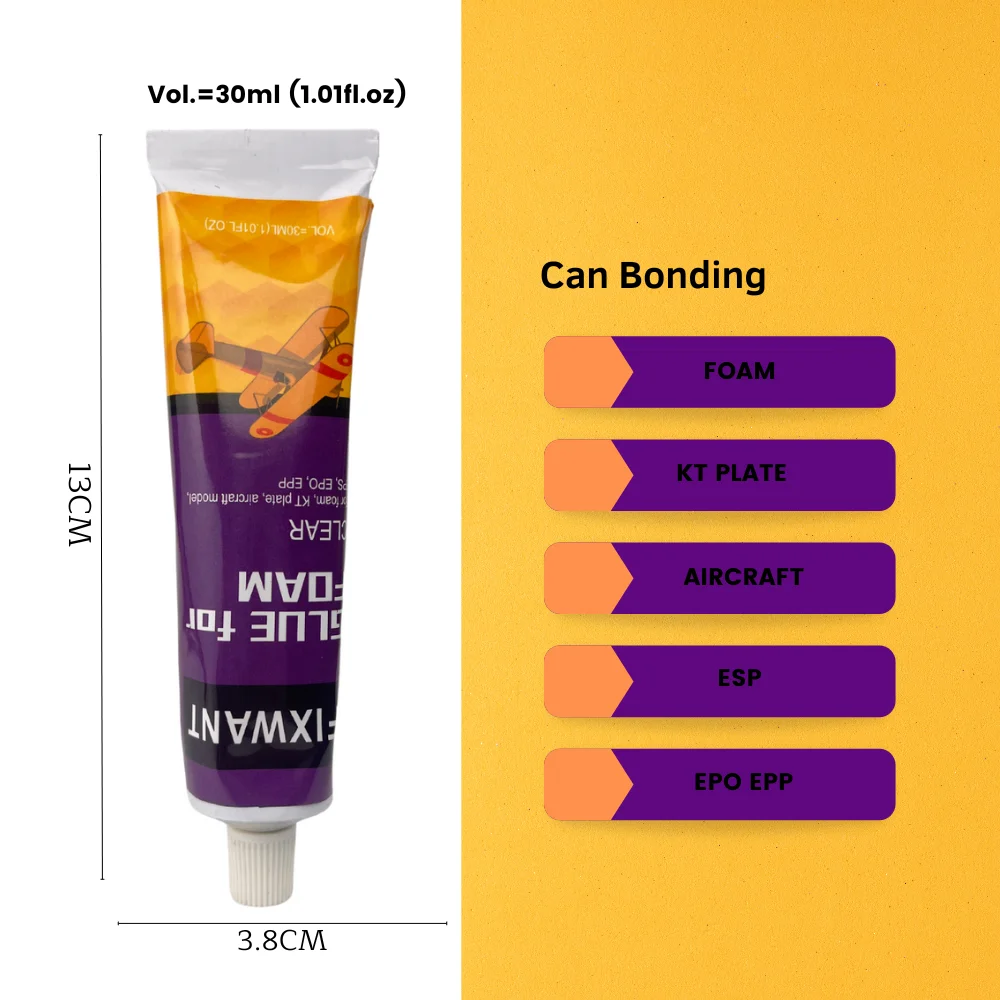 30ML FIXWANT EPO EPP KT EPP EVA Glue For RC Airplane Fixed-Wing Drones Repair DIY Parts Model Aircraft Foam Glue 2