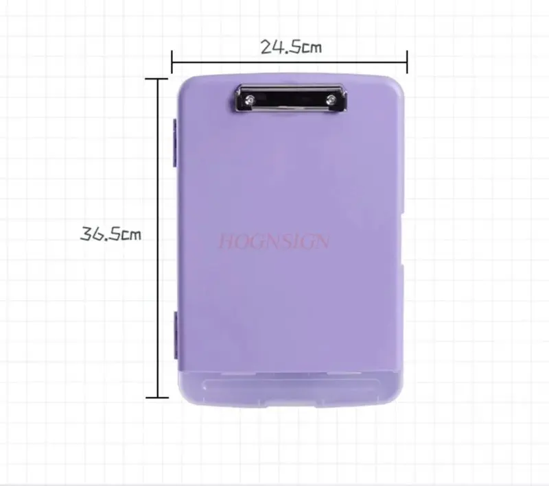 1pcs 다기능 폴더 보드 클립 쓰기 패드 측면 개방형 시험지 보관 상자 2-in-1 보관 및 정리 도구