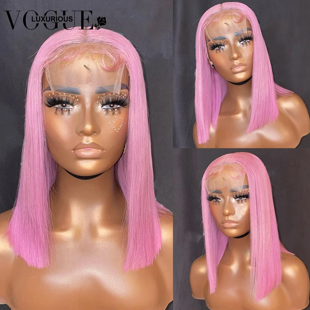 light-pink-straight-bob-wig-for-women-4x4-lace-closure-glueless-wigs-brazilian-virgin-human-hair-preplucked-13x4-transparent-hd