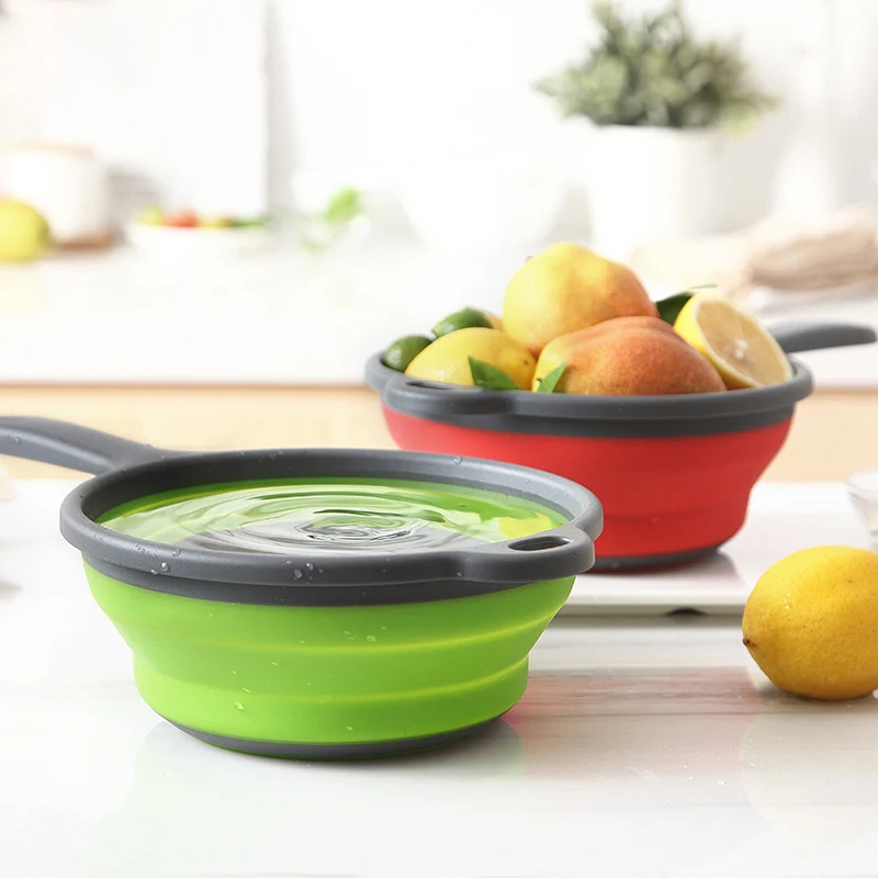 Foldable Silicone Water Scoops Collapsible Long Handle Water Spoon Kitchen Tools 1400ml