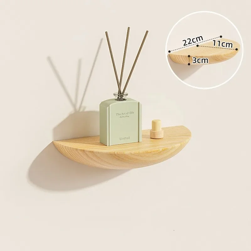 Solid Wood Semicircle Wall Shelf 3