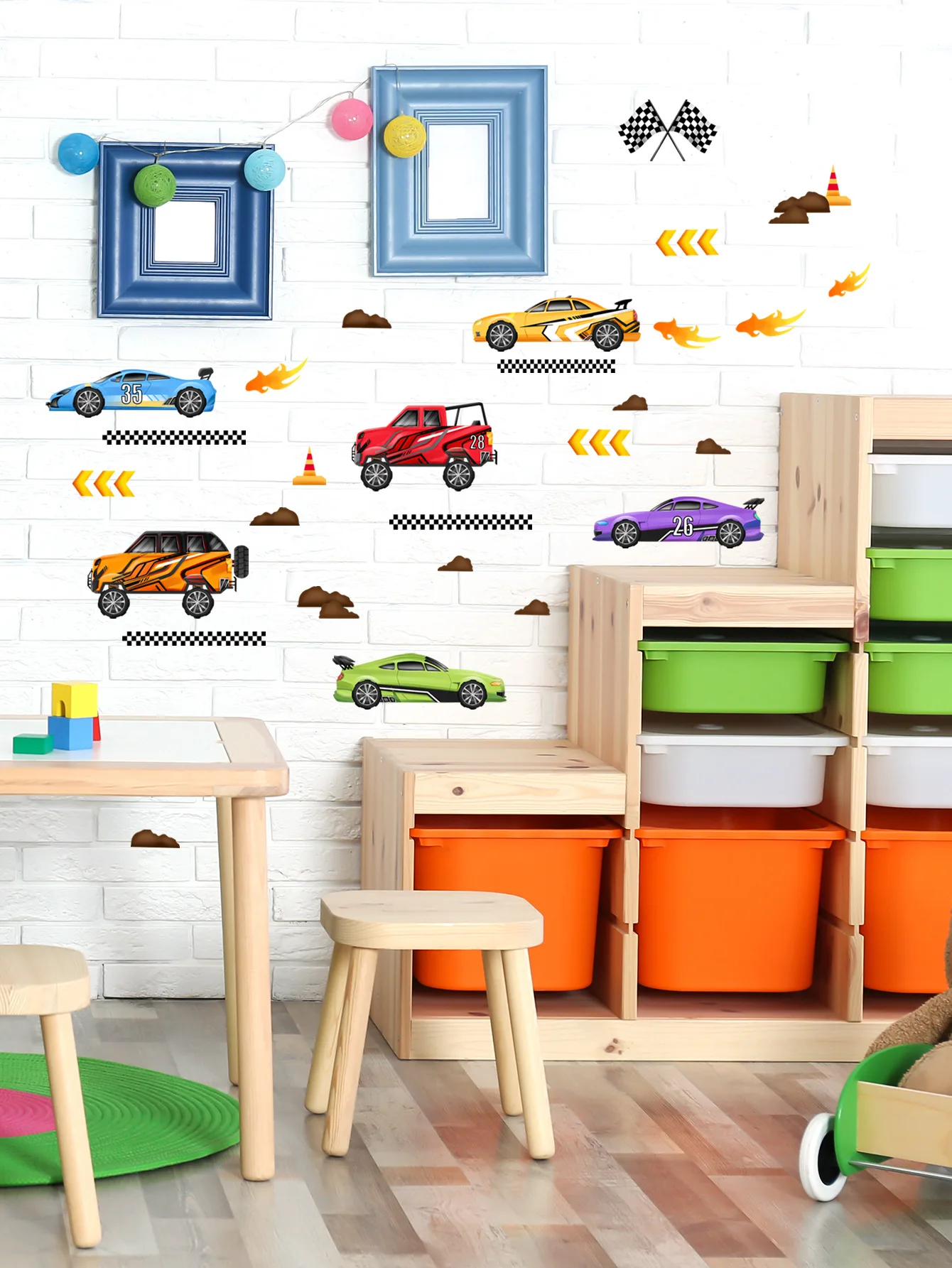 30*90cm Color Car Cartoon Wall Sticker Background Wall Children's Room Living Room Study Decoration Mural Wall Sticker Ms313 keypoints marker pull out roll label sticker reading notes sticky reminder study sticky note journal agenda to do list