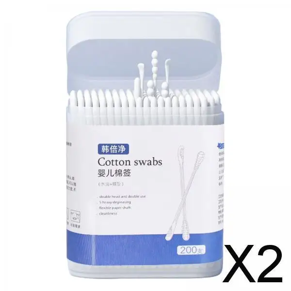 2x200 Pieces Baby Swabs Eyelash Extension Tools Paper Sticks Cotton Buds Tip