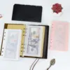 A6 A7 Transparen Pink Black Binder Pockets Binder Folders for Notebook Divider Page Waterproof PVC Leaf Document Filing Bag 2
