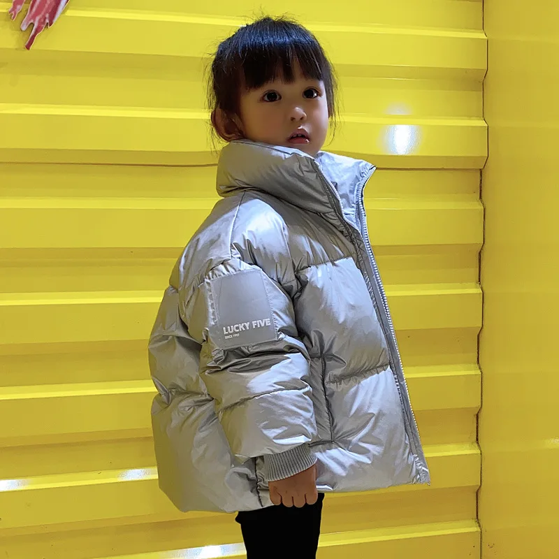 Hot Sale Children's Winter Coat Korean Version Waterproof Shiny Down Jacket  Girls 3-12 Years Old Children Teenage Boys Park