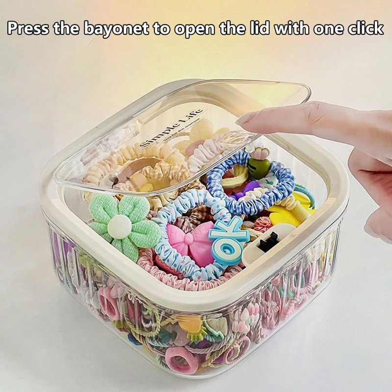 Hair Accessories Organizer Acrylic Storage Box Clear Hair Tie Organizer For Headband Laundry Pods Container Desktop Storage Box 4