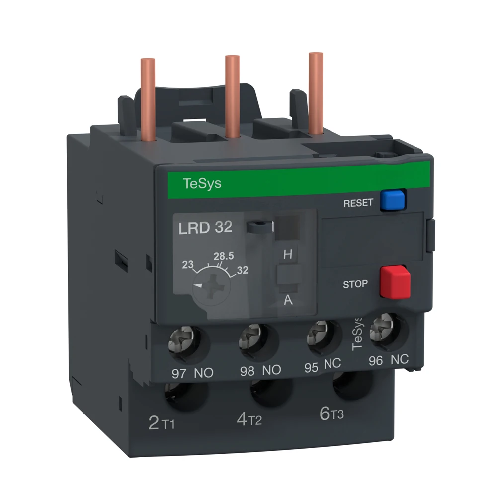 

Черное реле перегрузки с винтовым зажимом LRD32 23-32A 1NO + 1NC