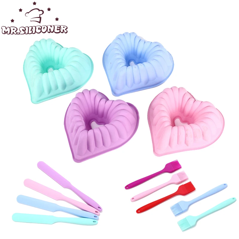 

3Pcs/Set Large Size Heart Silicone Mould Baking Pan DIY Birthday Reunion Party Cake Mold Baking Accessories Silicone Molds Set