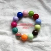 Cute Sweet Colorful Acrylic Big Bead Chunky Bracelet Fluorescent Hand Beaded Simple Bangles Summer Spring Jewelry Accessories 2