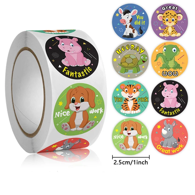 50-500pcs Reward Sticker 1inch Encouragement Stickers for Kids