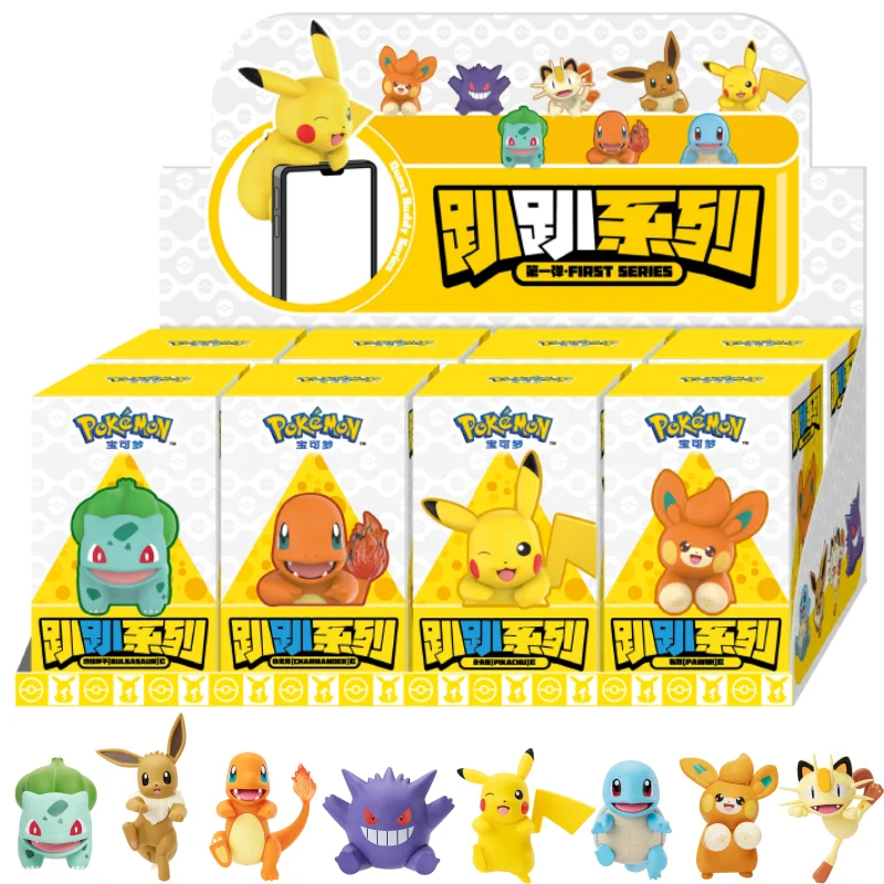FUNISM Original Echte Pokemon Anime Actionfiguren Angel Party Serie Eevee Bulbasaur Pikachu Modelle Ornament Spielzeug