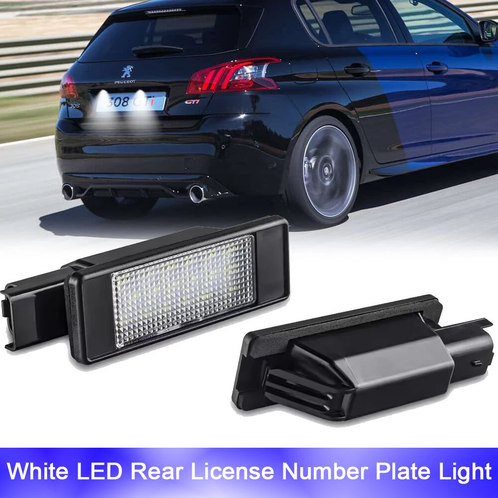 6000K White LED Rear Tail License Number Plate Lights For