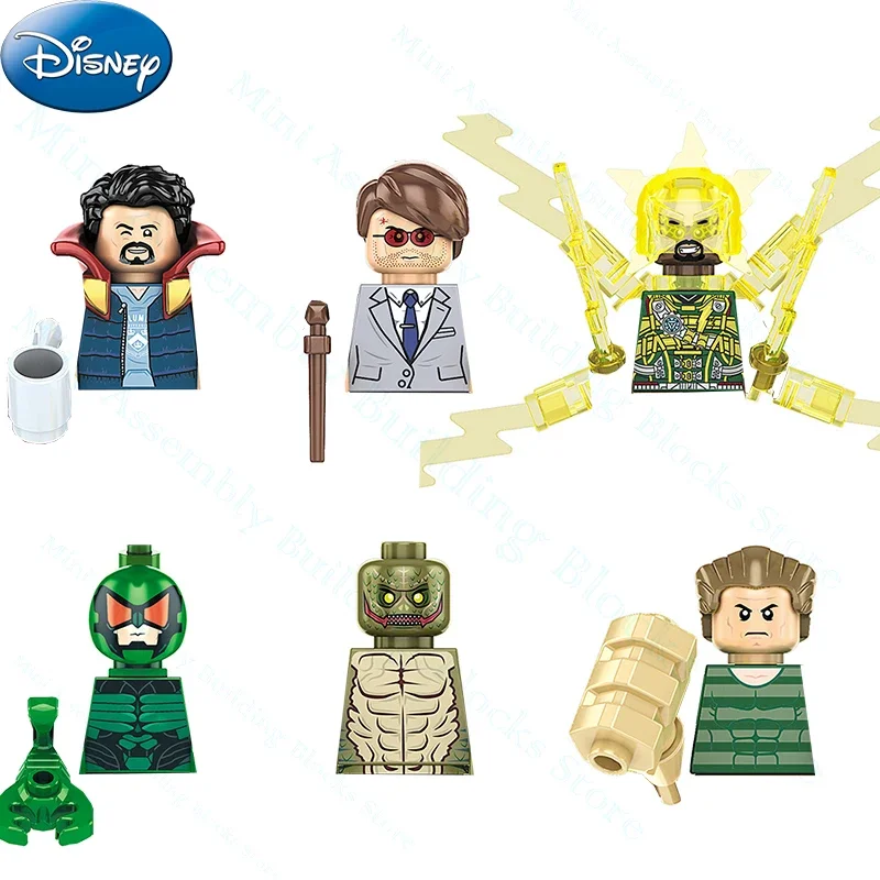 Disney Bricks Marvel Building Blocks Doctor Strange12 Electro Daredevil Lizard Sandman Scorpion Mini Assemblare Figure Ragazzi Giocattoli