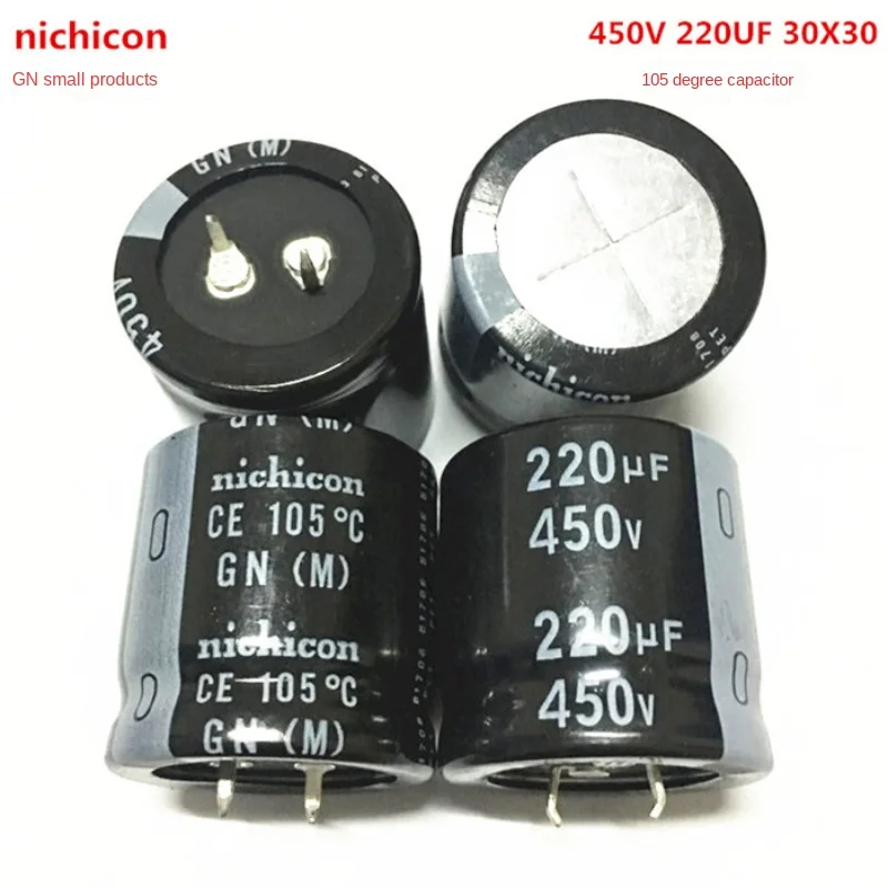 

(1PCS)450V220UF 30X30 nichicon electrolytic capacitor 220UF 450V 30*30 GN 105 degree capacitor.