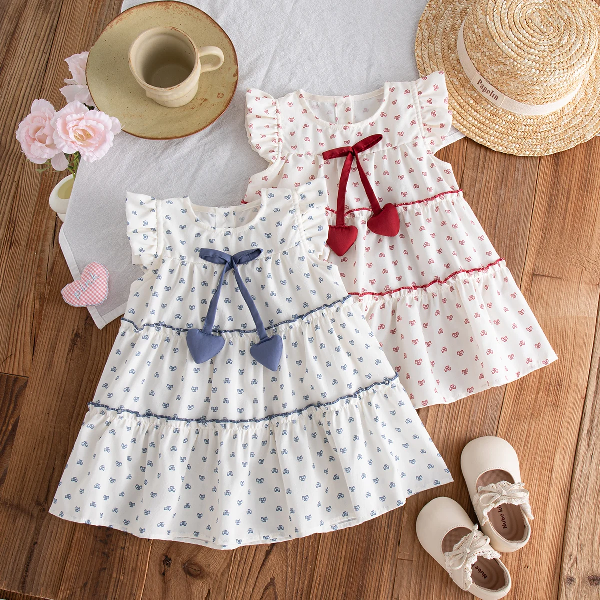 Süßes Babykleid mit Schleifenmuster, Sommermode für Mädchen (6 Monate - 3 Jahre) – Detail 2