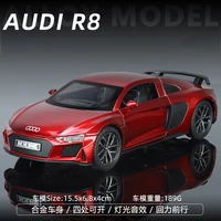 1:32 Audi R8 Supercar Alloy Car Model Sound and Light Pull Back Children's Toy Collectibles Birthday gift 2