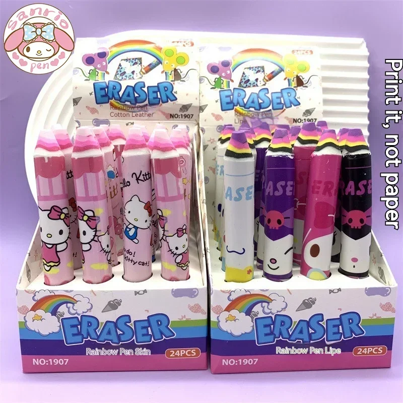 

Новинка, ластик Sanrio, офисные канцелярские товары, ластик-карандаш с мультяшным рисунком Hello Kitty Kuromi, ластик для экзамена, детский продукт, подарок на выпускной