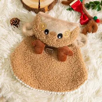 Pet Christmas Costumes | Dog Cat Holiday Apparel | Winter Warm Cosplay Christmas Cape With Cartoon Hat Cozy For Cats And Puppy 4