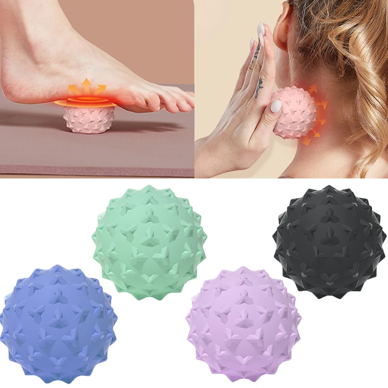 Durable TPE Massage Ball Local Body Muscle Relaxation Fascia Relief Plantar Fasciitis Exercise Fitness Relieve Pain 4.5cm Balls 4 speed high intensity vibrating massage ball for muscle and plantar fasciitis pain relief yoga fitness electric massage rolle