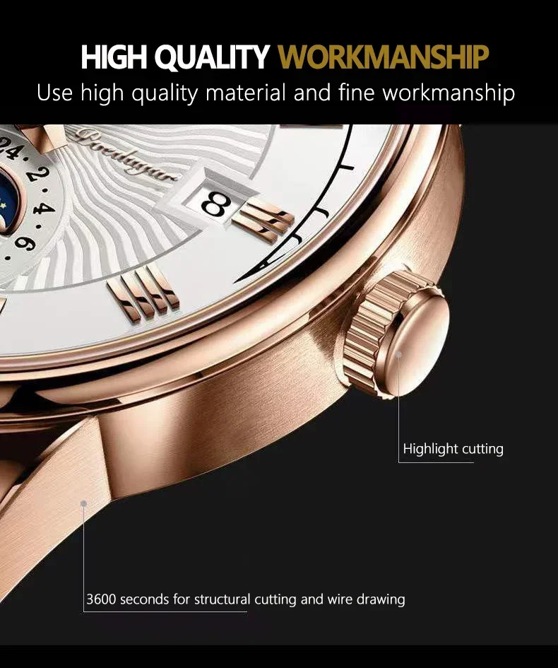 MOONBIFFY Luxury Watch - Silver Black