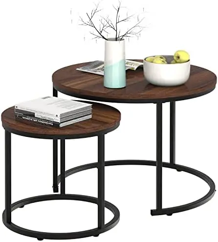 

Marble Nesting Coffee Table for Small Place 2 Sets Modern Furniture Living Room Sets End Side Table Night Stand for Bed Room Din