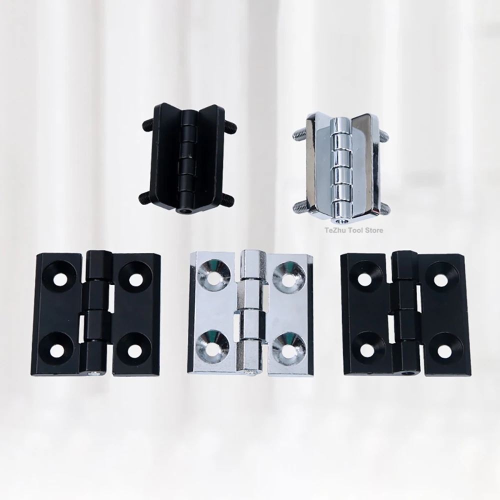 Door hinges 1pcs 40/50/60/65/80mm butt metal black cabinet aluminium box backflap shed heavy-duty thickened