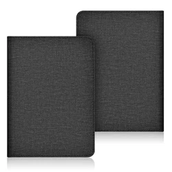 Compact 6 - Inch PU Leather E - Reader Case with Hand Strap, Stand, and Card Slot - Kindle 11th Gen (Black Cloth)
