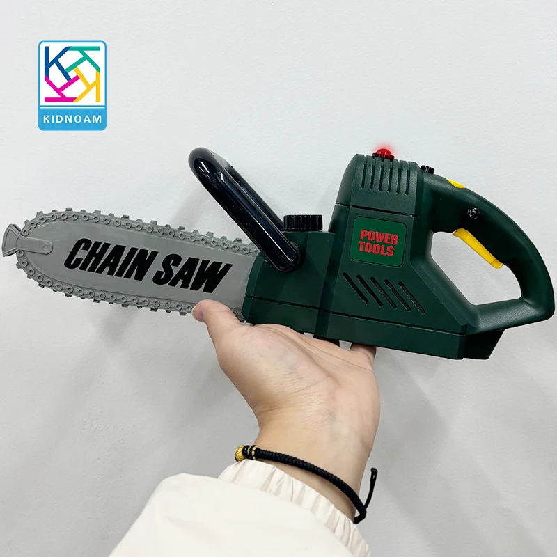 Children's chainsaw toys play house prank simulation chainsaw tools boy repair rotating chain simulation sound set birthday gift