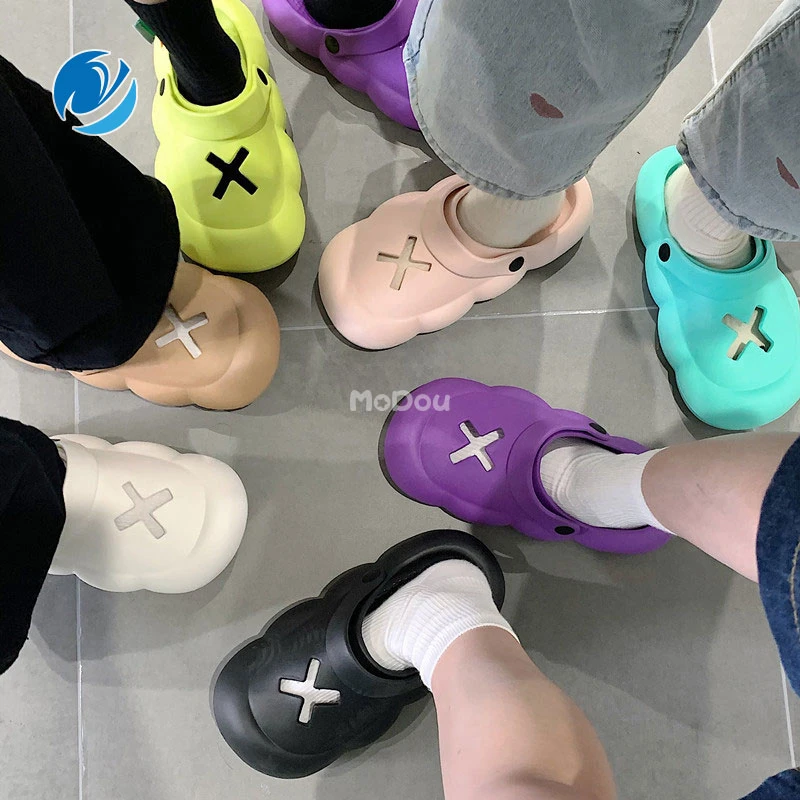 Mo Dou 2022 Summer New Soft EVA Clog Girl's Shoes Street Stylish Cool Fashion Thick Sole Cute Wrapped Toe Beach Outdoor Sandals subu indoor outdoor slippers