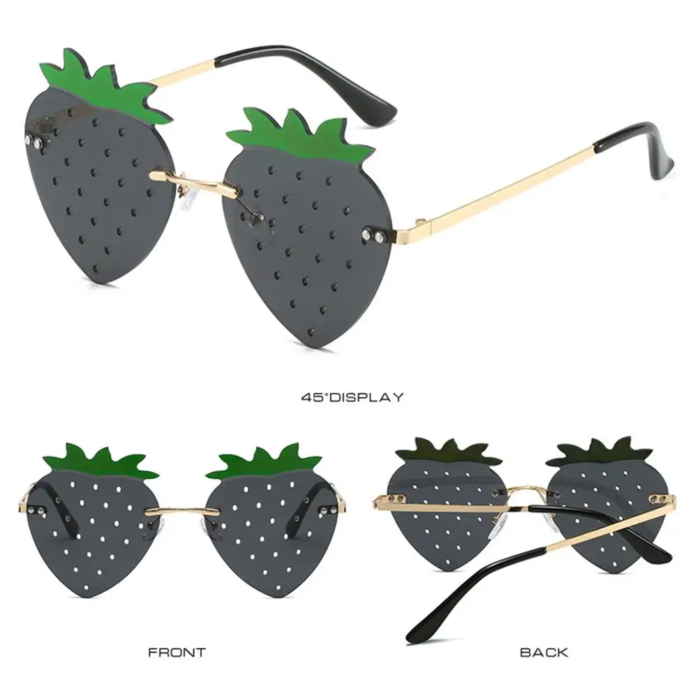 Unique Strawberry Sunglasses for Women Men Festival Party Rave Sun Glasses Christmas Decorations Street Snap Eyewear