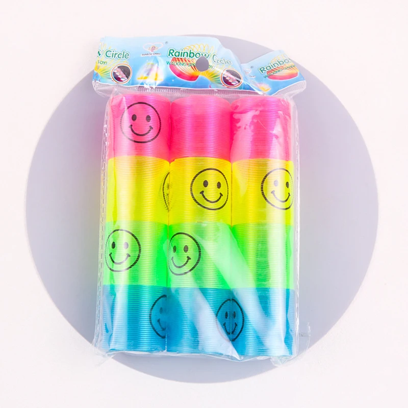 Rainbow Circle Fun Folding Prop Spring Coil Creative Magic Party Fun Tool Colorful Elastic Pen Holder