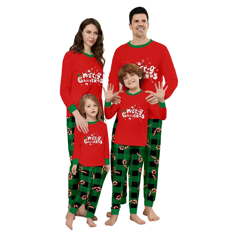 Pijamas familiares a juego de Navidad 2025, pijamas con estampado de Papá Noel Feliz Navidad, conjunto de ropa para adultos y niños, mono de bebé + ropa para perros