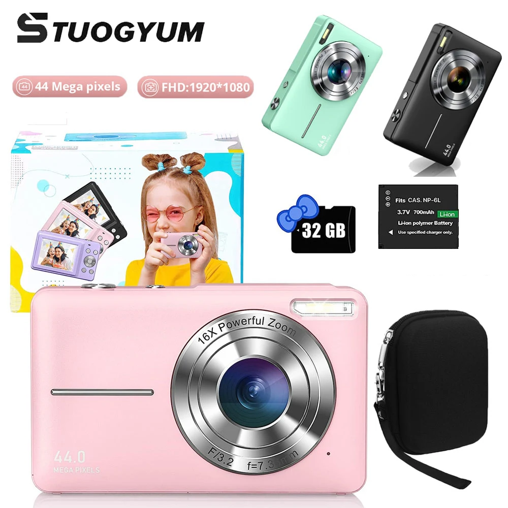 Fotocamera Compatta Zoom 16x Fotocamera Digitale 2025 Per Bambini