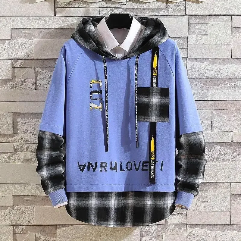 Kpop Cool Basic Pants Sets Chic Long Sleeve Top Stretch Spring Male T Shirt Hooded Sweatshirt Casual Autumn Slim Fit 2023 Trend