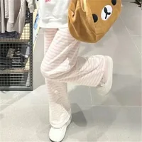 Cute Y2K Striped Pants Women Kawaii Sweet Harajuku Fleece Sports Korean Fashion Sweatpants Girly Basic Cartoon Japanese Trousers - Image 4