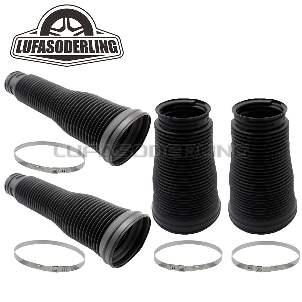 

4Pcs Front + Rear Air Suspension Shock Dust Cover with 4Pcs Rings For Mercedes Benz W221 S350 S500 2213204913 2213205513