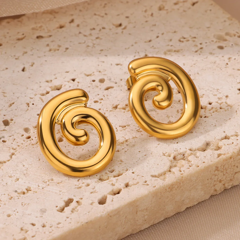 Stainless Steel Circle Earrings For Women Party Wedding Jewelry Gift