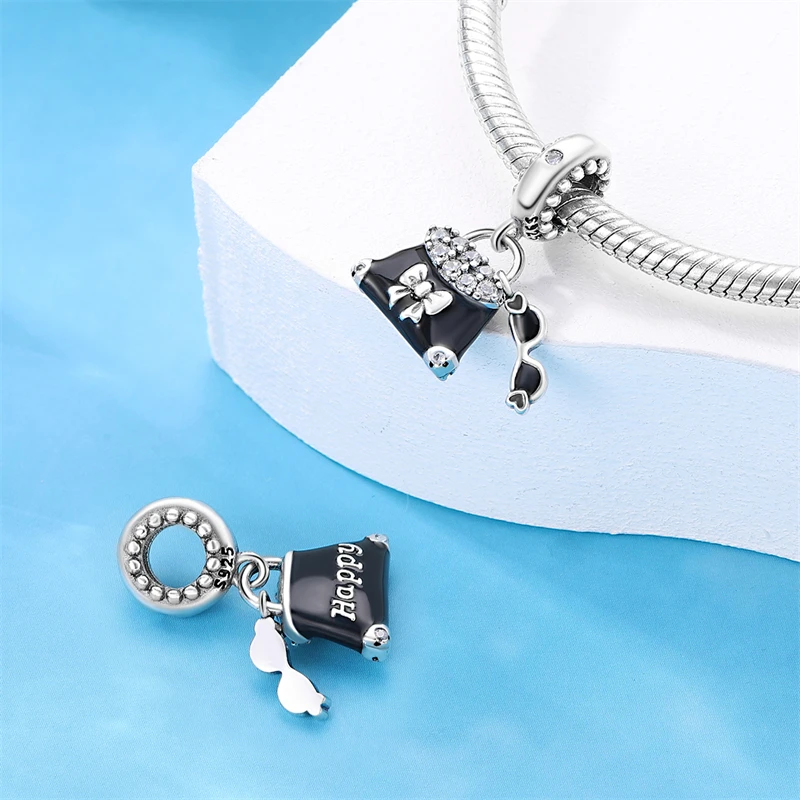 100 % 925 Sterling Silber Mode High Heels Lippenstift Kamera Life Series Charms Perlen passen Qikaola Original Armbänder DIY Schmuck – Detail 17