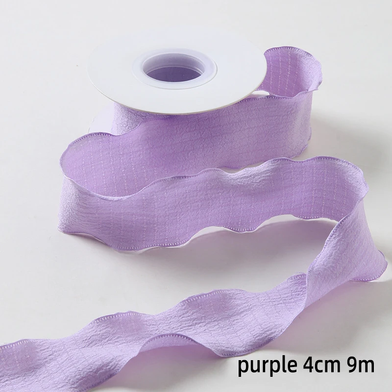 Candy Color Wavy Edge Yarn Ribbon for Gift Wrapping & DIY Crafts - 10 Yards